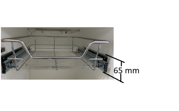 Chrome Basket & Runners (CM045)  Width 405mm - 425mm adjustable - Image 4