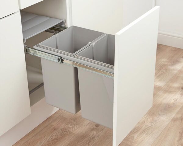 Wesco 40L Door Mount  Double Pull Out Kitchen Cupboard Bin (W40D)