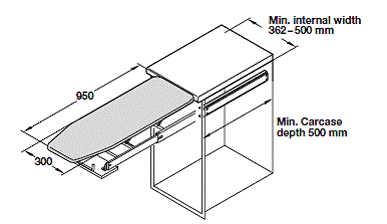 In Drawer Ironing Board Pullout Ha01 Organise At The Storage Shop