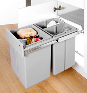 Wesco 40 Litre Triple Kitchen Bin W40t Organise At The Storage Shop