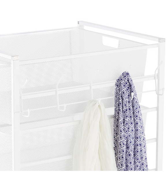 Elfa White Frame Side Hook Rack 525mm For 540mm Depth Frame