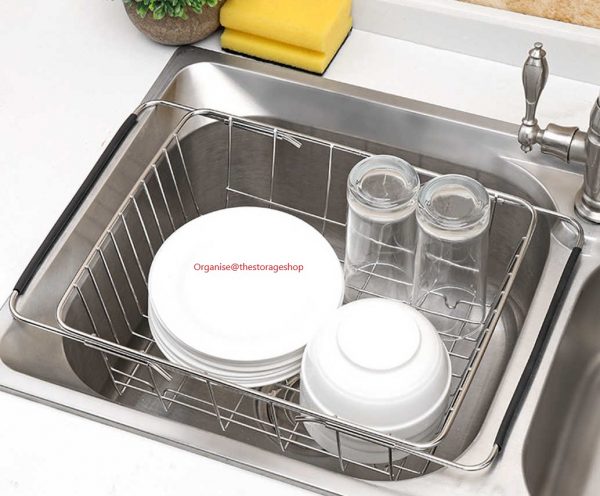 Stainless Steel Expandable Over Sink Dish Drainer (DL4589) - Image 2