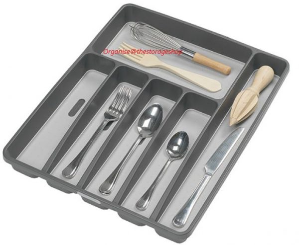 Drawer Organiser – 6 Compartment Cutlery Tray Granite (DL541)
