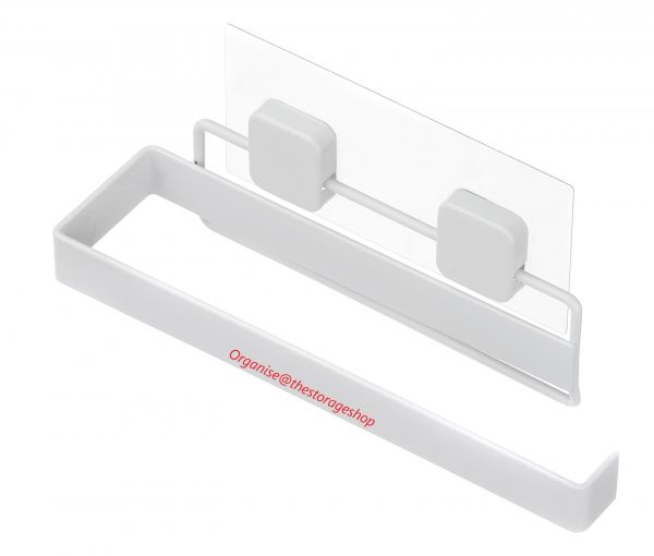 Electrostatic Double White Kitchen Roll Holder Flat Steel (7638) - Image 2