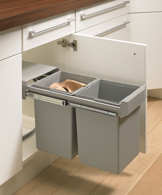 Under sink clearance double bin