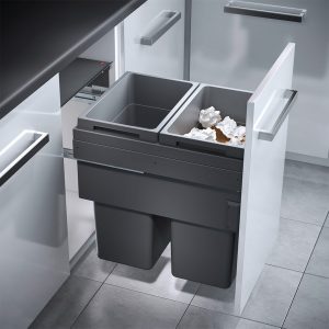 Kitchen Cabinet Soft-Close Pull out Waste Bin Under Sink Rubbish