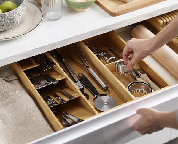 Drawer Store Bamboo Cutlery, Utensil & Gadget Organiser (J170) - Image 2