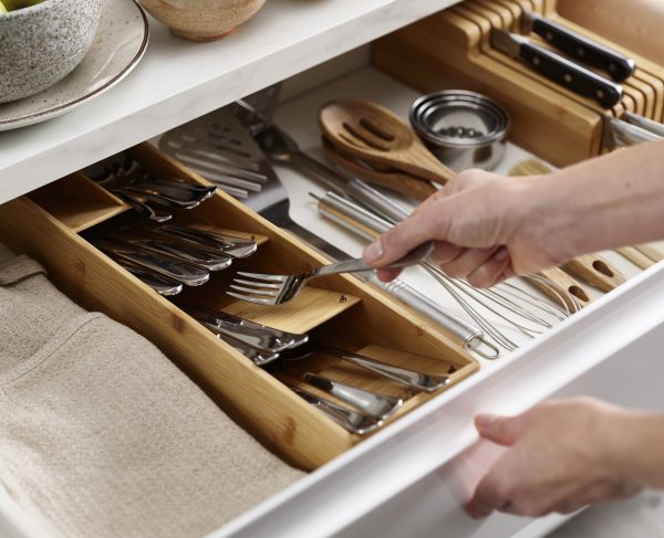 Drawer Storer Bamboo Compact Cutlery Organiser (J168) - Image 3