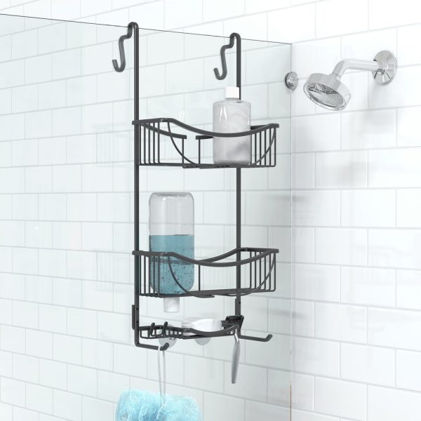 VENUS 3 Tier Over the Door Shower Caddy - Matte Black (BL136) - Image 2
