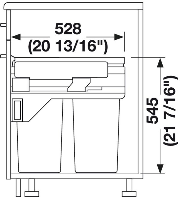 Waste Bin, Double Pull Out Kitchen Cupboard Bin Hailo Euro Cargo ST60 - Image 4