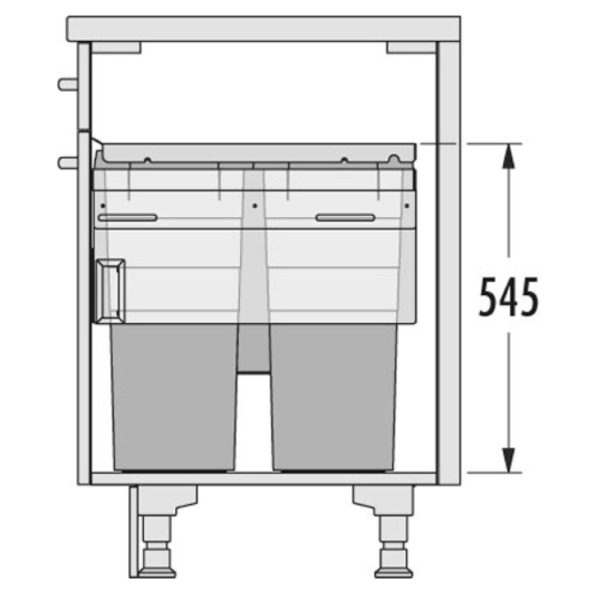 Waste Bin, Double Pull Out Kitchen Cupboard Bin Hailo Euro Cargo ST60 - Image 5