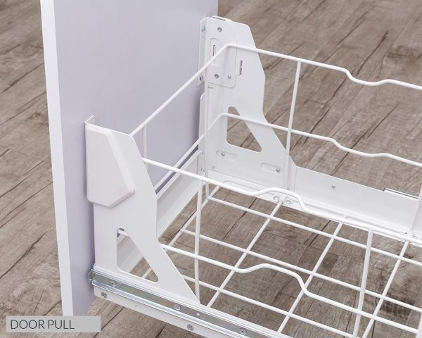 Kia Ora 70L (2x35L) Double Pull Out Kitchen Cupboard Bin Kitchen Bin in White with soft closing slides (W70B). - Image 3