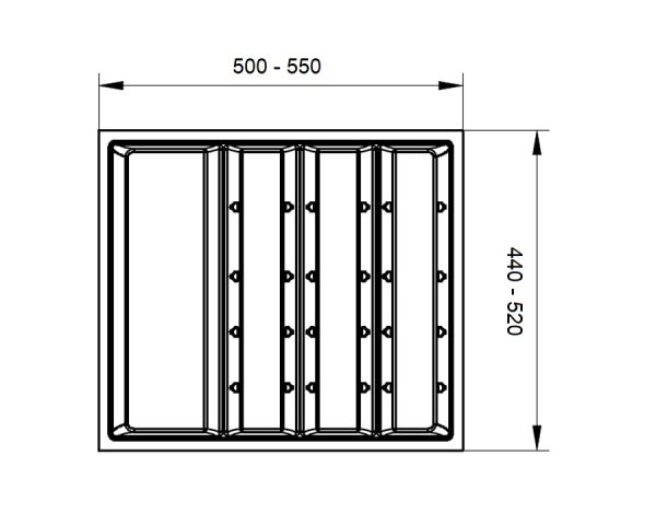 Utensil Tray 500-550mm w x 440-520mm d WHITE (WW600) - Image 2