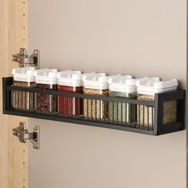 Spice Rack Wall or Door Mount BLACK (9600)