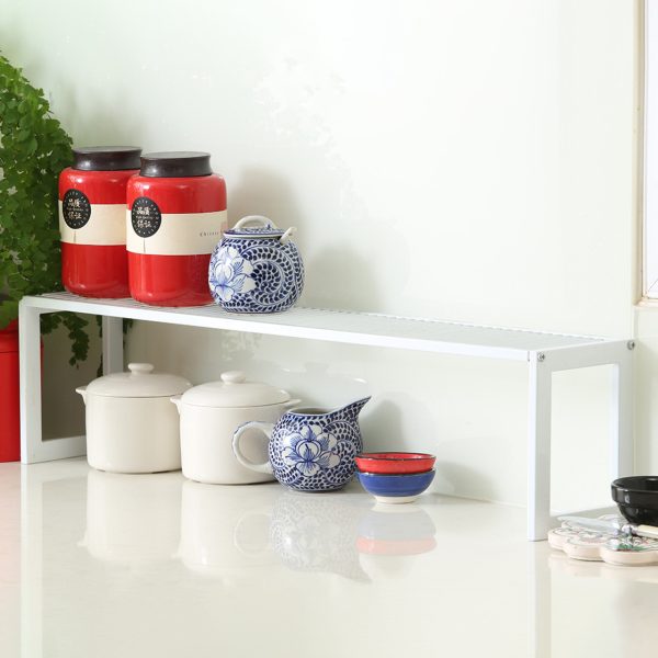 70CM WIRE SHELF WIDE WHITE (9639)