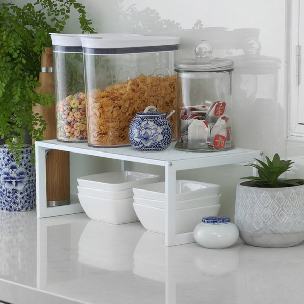 45CM WIRE SHELF WIDE WHITE (9641)