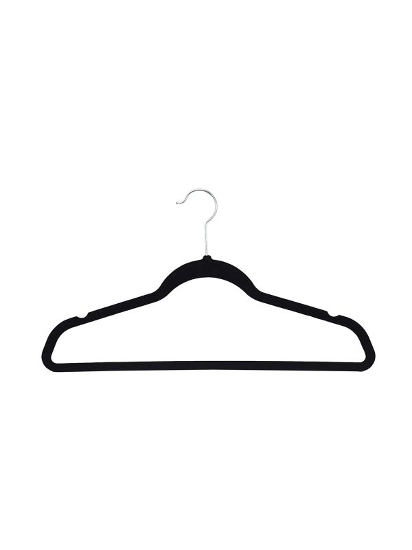 Velvet Coat Hanger with Bar Black (3335)