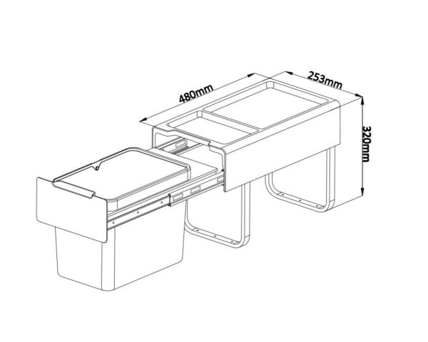 Kia Ora 19L OPTIO (1x19L) Kitchen Bin in Dark Grey K19 - Image 4