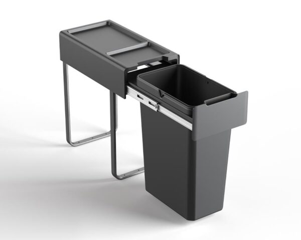 Kia Ora 30L OPTIO bins (1x30L) Kitchen Bin in Dark Grey K30SINGLE - Image 2