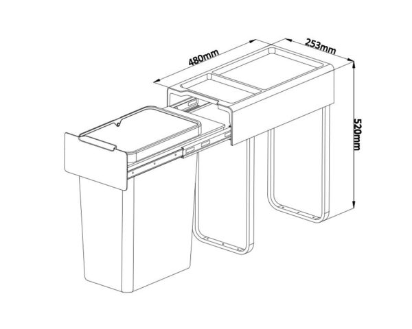 Kia Ora 30L OPTIO bins (1x30L) Kitchen Bin in Dark Grey K30SINGLE - Image 4