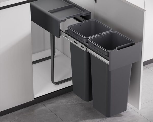 Kia Ora 34L OPTIO bins (2x17L) in Dark Grey K34 - Image 3