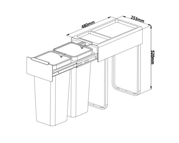 Kia Ora 34L OPTIO bins (2x17L) in Dark Grey K34 - Image 4