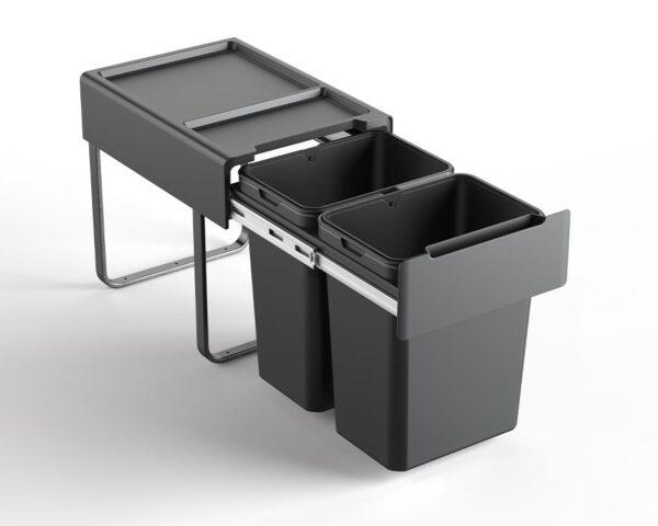 Kia Ora 40L OPTIO bins (2x20L) in Dark Grey K40 - Image 2