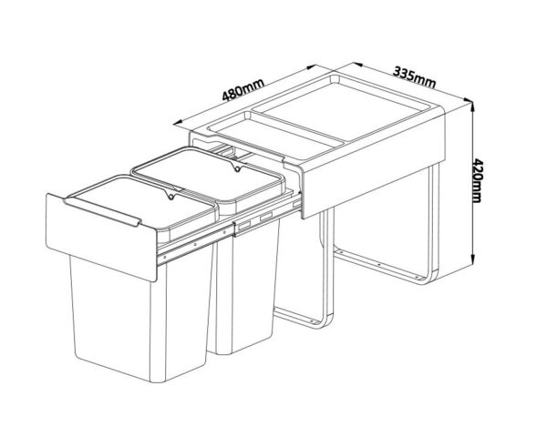 Kia Ora 40L OPTIO bins (2x20L) in Dark Grey K40 - Image 4