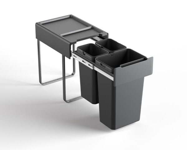 Kia Ora 46L OPTIO bins (2x10L + 1x26L) in Dark Grey K46 - Image 4