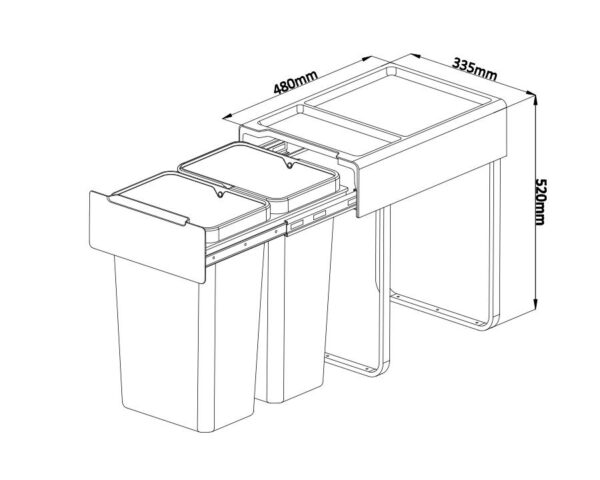 Kia Ora 52L OPTIO bins (2x26L) in Dark Grey K52 - Image 4