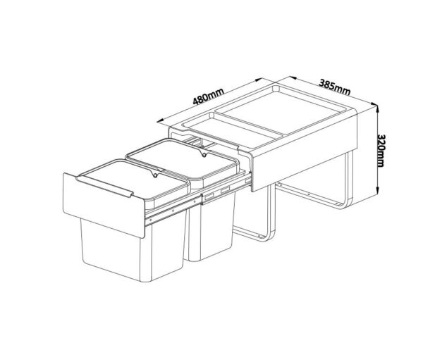 Kia Ora 38L OPTIO bins (2x19L) in Dark Grey K38 - Image 2