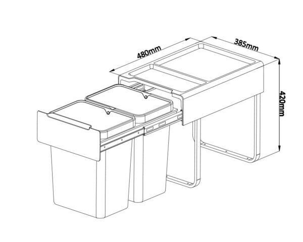 Kia Ora 50L OPTIO bins (2X25L) in Dark Grey K50 - Image 4