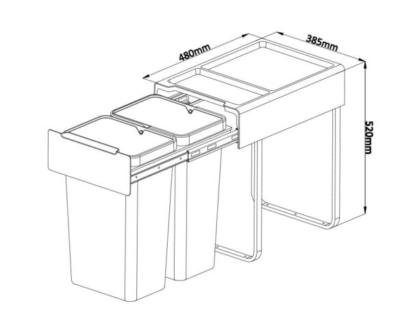 Kia Ora 60L OPTIO bins (2X30L) in Dark Grey K60 - Image 4