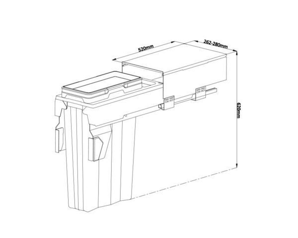 Kia Ora VITA 32L (1x32L) Kitchen Bin in Dark Grey. To suit 300mm cabinet K32 - Image 4