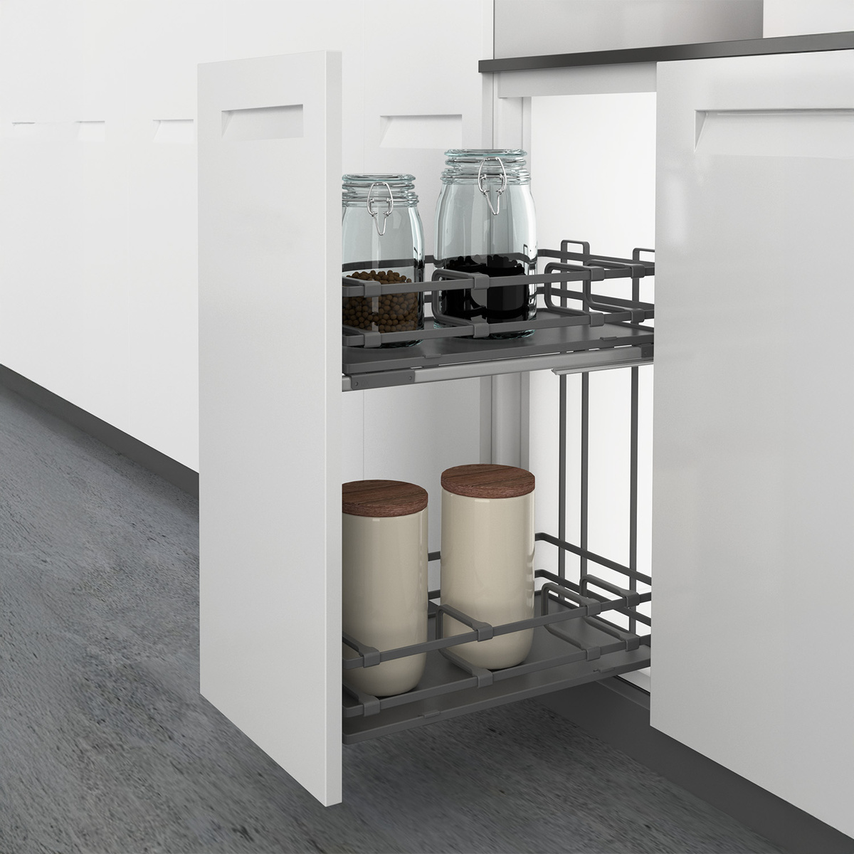 Lario 400 pull-out unit, cabinet body width 300, 2-tier, anthracite