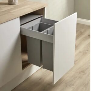 Blum TANDEMBOX antaro Standard Drawer M Height 83MM 30kg 500mm Silk White with BLUMOTION + Grey 40L (2x20L bins). To suit 500mm cabinet.