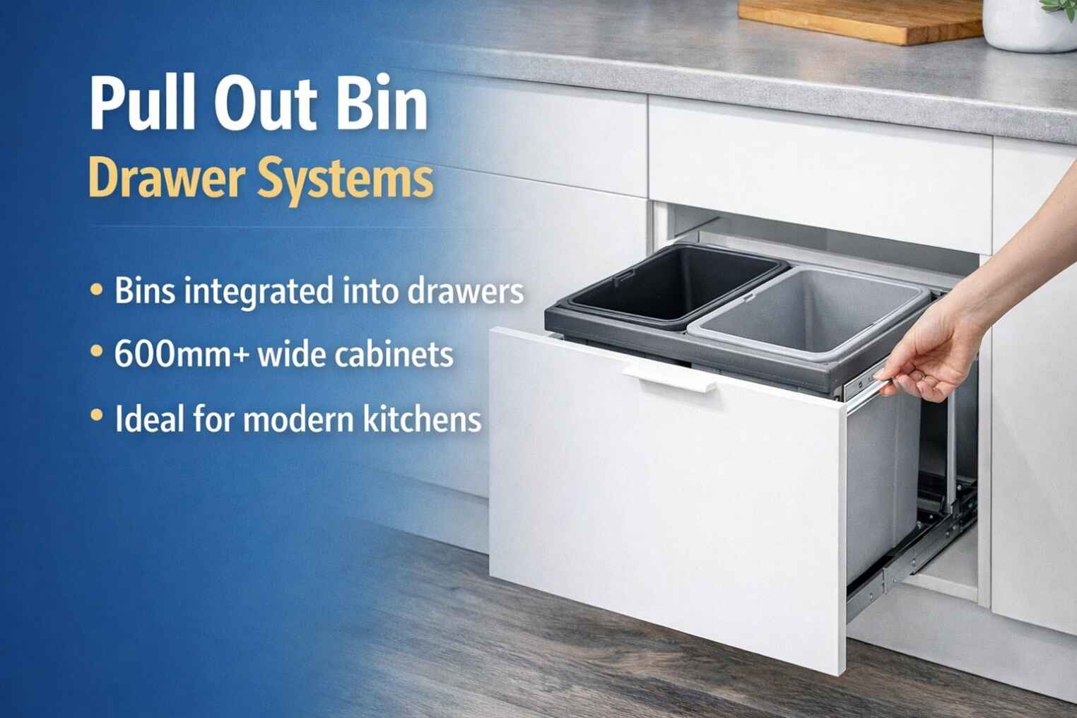 pull out bin drawer system