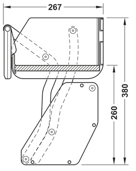 Overhead drop-down unit, cabinet width: 600 mm, Häfele Utensio Plus H2 - Image 9