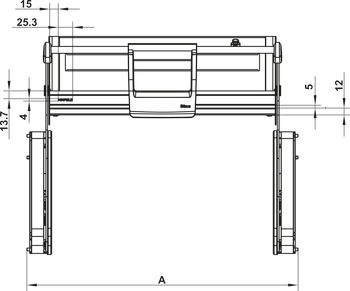 Overhead drop-down unit, cabinet width: 600 mm, Häfele Utensio Plus H2 - Image 8