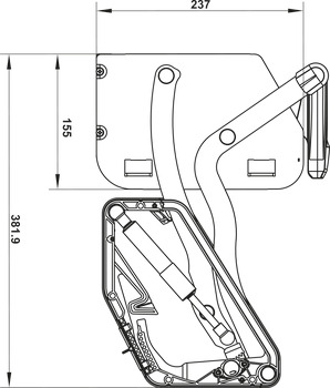 Overhead drop-down unit, cabinet width: 600 mm, Häfele Utensio Plus H2 - Image 7