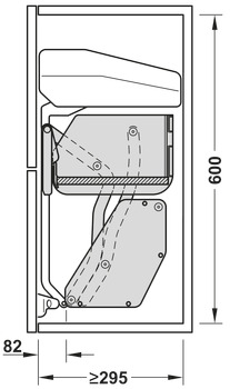 Overhead drop-down unit, cabinet width: 600 mm, Häfele Utensio Plus H2 - Image 4