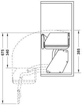 Overhead drop-down unit, cabinet width: 600 mm, Häfele Utensio Plus H2 - Image 6